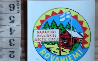 Rovaniemi Napapiiri vintage matkamuisto tarra