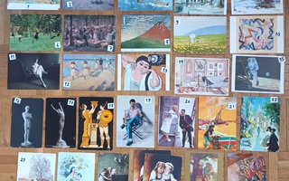 postikortit, taidekortteja: Martta Wendelin,Mauri Kunnas yms