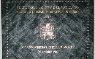 2018 VATIKAANI 2 euro juhlaraha Padre Pion 50. vuosipäivä