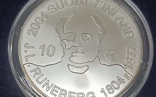 10 € 2004 Johan Ludvig Runeberg ja runous - hopea