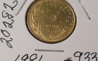 RANSKA  5 Centimes  v.1981  KM#933  Circ