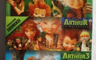 Arthur 3 BLU-RAY BOX trilogia (Blu-ray, uusi) animaatio