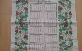 Kalenteripyyhe 1982, aiheena kukat ja marjat