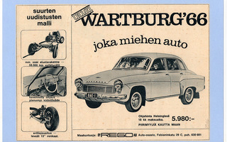 Wartburg malli 1966 - lehtimainos A5 laminoitu