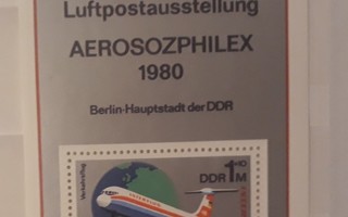 DDR 1980 - Lentopostinäyttely blokki  ++