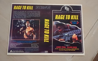Rage to kill (HUOM!) VHS kansipaperi / kansilehti