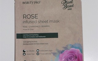 BeautyPro Plant Based Rose Infused Sheet Mask -kangasnaamio
