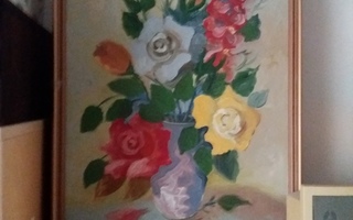 Ruusut, öljy maalaus