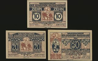 Itävalta Notgeld 10, 20, 50 Heller, Nussendorf 1920