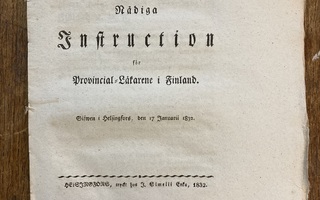 Keisarillinen ohjeistus lääkäreille, 1832, Helsinki