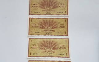 5 kpl 1 markan seteliä 1963