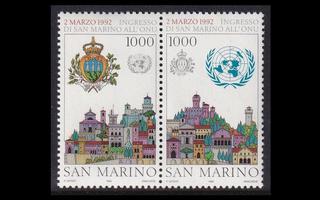 San Marino 1514-5p ** Liittymien YK:n jäseneksi (1992)