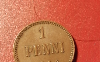 *Suomi *  1 penniä  *1914  *   Copper/Kupari *1+/EF