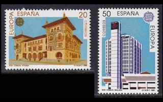 Espanja 2937-8 ** Europa postirakennuksia (1990)