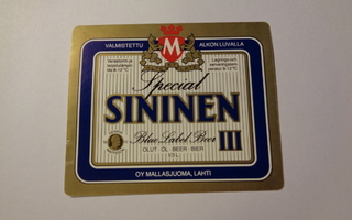 Etiketti - Special Sininen III Blue Label Beer