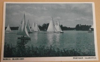 Porvoo, saaristoa, purjeveneitä, sinisävypk, p. 1949 -> YLE