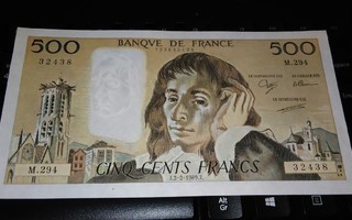 Ranska France 500 Francs 1989 sn438