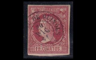 Espanja 45 o Isabella II 12 Cs kaunisleimainen (1860)