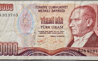 Turkki Turkey 4 erilaista huonokuntoista seteliä