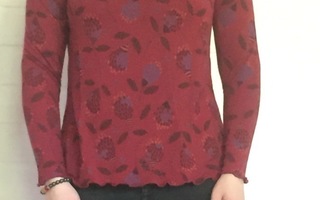 Gudrun Sjöden tummanpunainen kuviollinen paita S