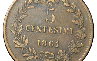 Italia 1861 M 5 Centesimi