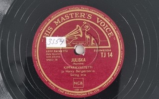 Savikiekko 1953 - Kipparikvartetti  His Master's Voice TJ 14