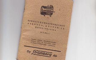 Strömberg, oikosulkumoottori, ohjeet 1955.