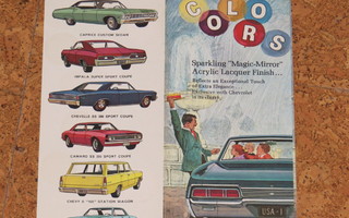 1967 Chevrolet värikartta - KUIN UUSI - esite