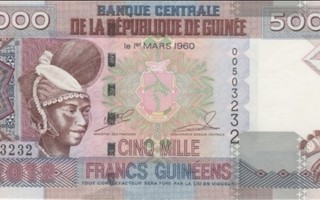 (B0051) GUINEA, 2012. 5000 Francs. P-41b. UNC