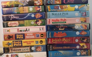 46k kpl lasten VHS filmejä