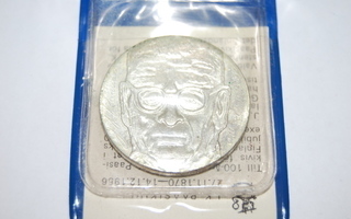 J.K.Paasikivi juhlaraha 1970v, 10 markkaa, hopeaa