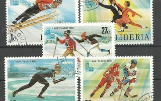 OLYMPIALAISET talviurheilu sarja LIBERIA 1980 o