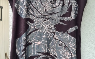 DKNY glitterikuvioinen viskoosinen pitkä paita/ tunika S