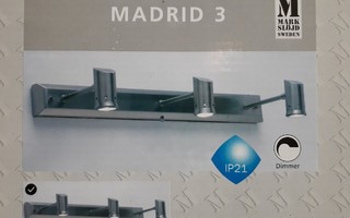 Seinävalaisin Madrid 3, 3lmp (bru-ste,bath, MarkSlöjd, uusi)