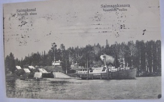 VANHA Postikortti Saimaan Kanava Juustila Laiva Ainamo 1907