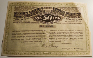 Suomen Valtio – Finska Staten 1919 palkinto-obligaatiolaina