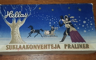 VINTAGE HELLAS SUKLAAKONVEHTEJA PRALINER PAHVIRASIA 1958