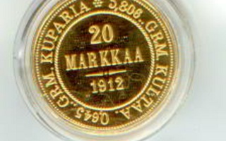 Suomi 20 mk 1912 L AU, proof. Copy