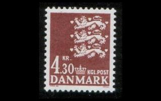 Tanska 711 ** Vaakuna 4,30 kr ruskea (1980)