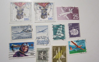 postimerkki ilmailu 11 kpl