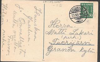 Postilähetys - Yl.m. 0,50  (LAPE 176) Orismala 23.12.1940