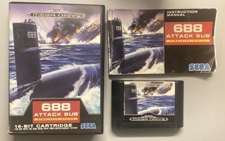 Sega Mga Drive-Peli: 688 Attack Sub (cib)