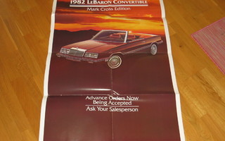 1982 Chrysler Le Baron  Convertible seinäjuliste - KUIN UUSI