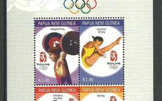 OLYMPIALAISET urheiluaihe blokki PAPUA UUSI-GUINEA 2008 **