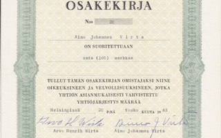 OKK 1963 Ruoste-Esto Oy, Helsinki osakekirja