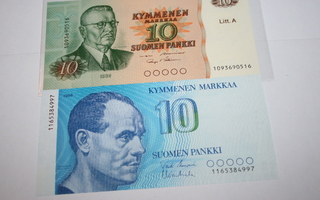 2 kpl Suomalaisia  seteleitä. Kl 8-9.