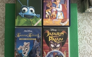 Disney x 4: Ötökkä, Belle, Jafar ja Pepi.