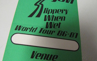 BON JOVI SLIPPERY WHEN WET TOUR 86-87 BACKSTAGEPASSI