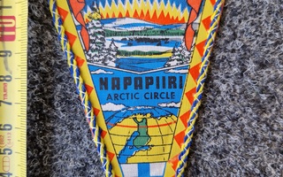 Rovaniemi Napapiiri vintage kangasmerkki.