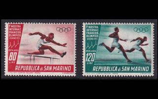 San Marino 527-8 ** Olympiapostimerkkinäyttely (1955)